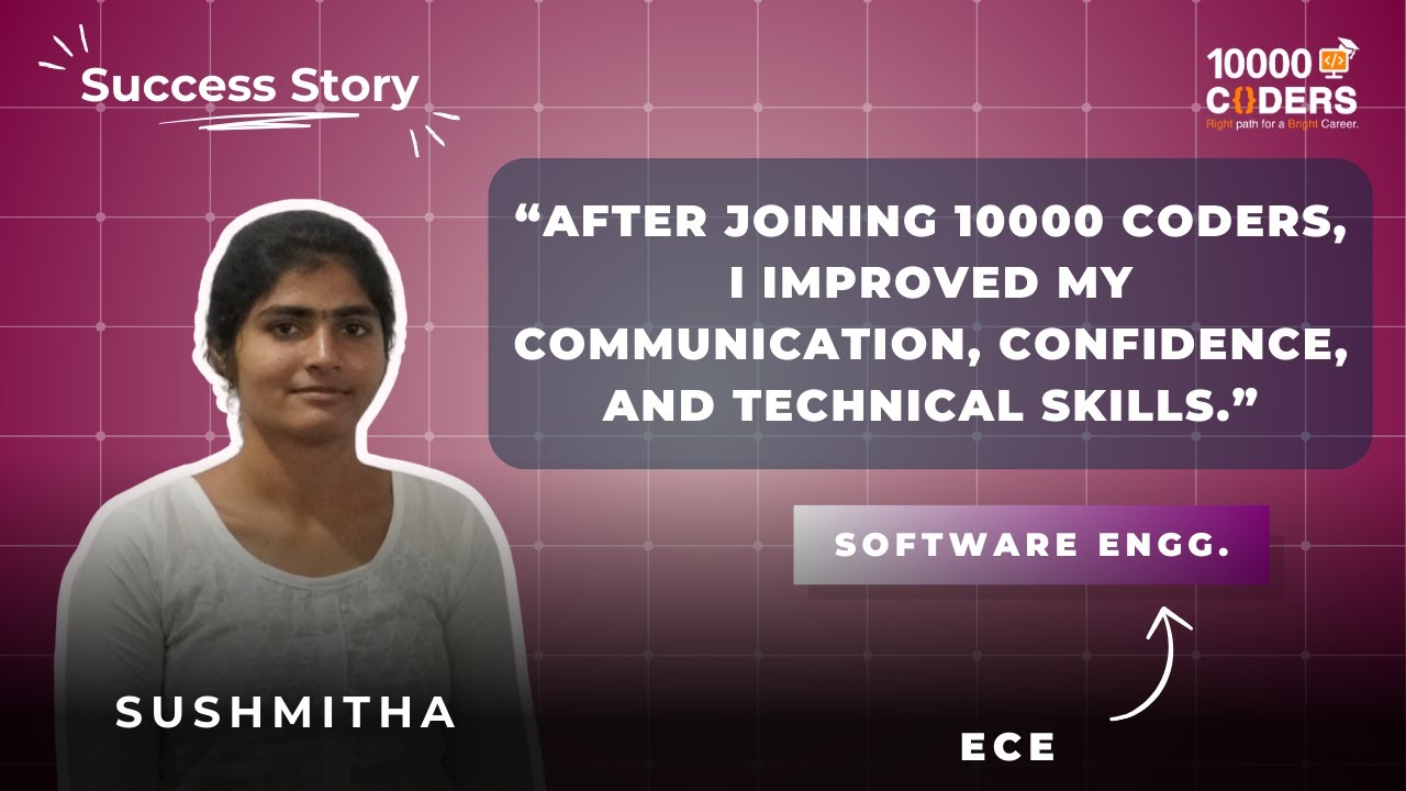 Sushmitha - 10000 Coders Success Story  - Full Stack Development in Hyderabad
