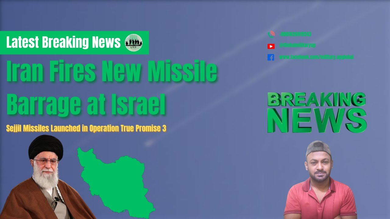 Iran Fires New Missile Barrage at Israel | Sejjil Missiles Launched in Operation True Promise 3