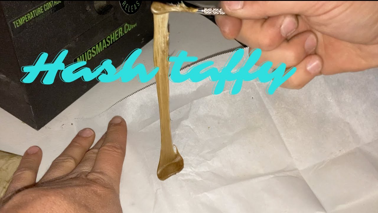 twisting and pulling hash taffy!