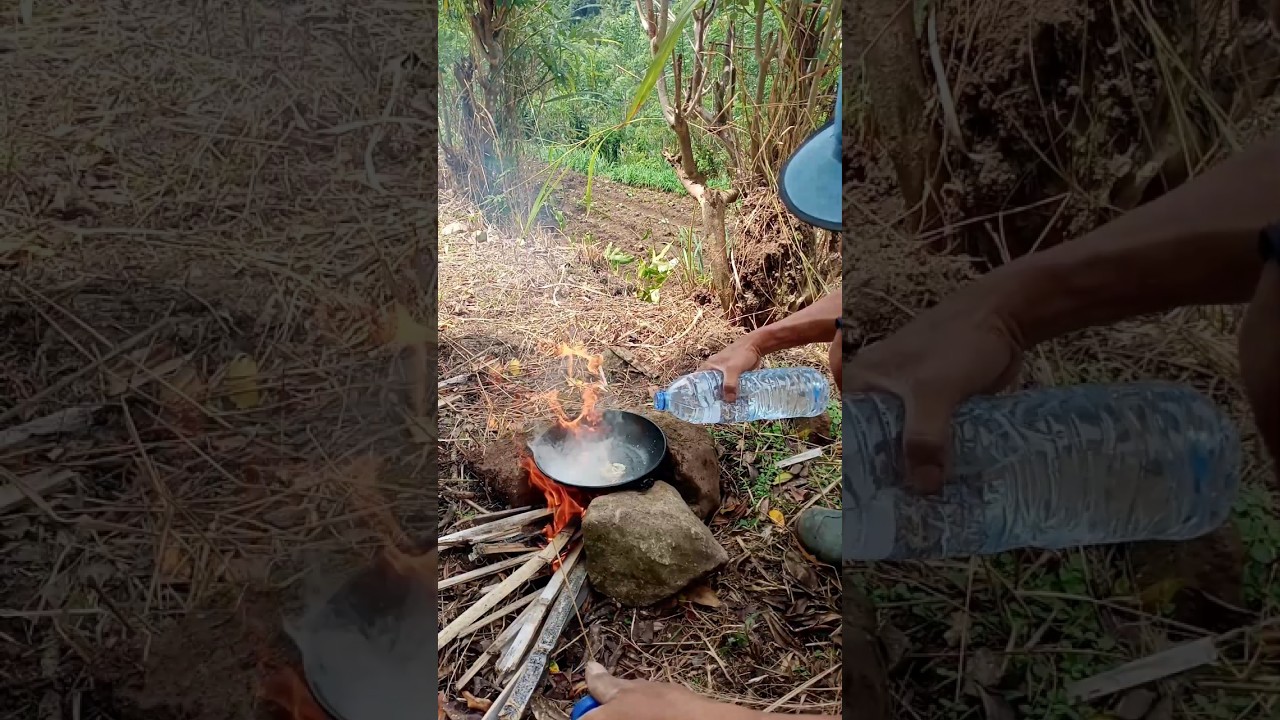 mukbang memasak di alam liar 