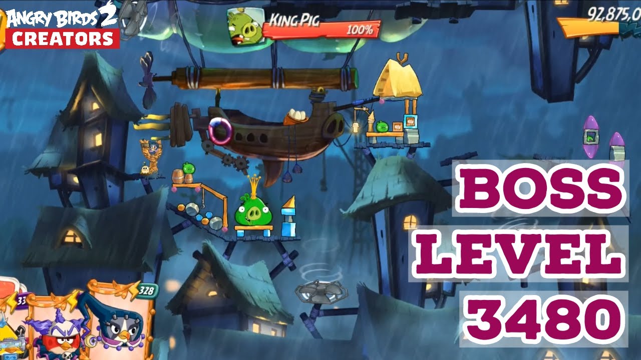 Angry Birds 2 Boss Level 3480 - had to use Extra Birds !