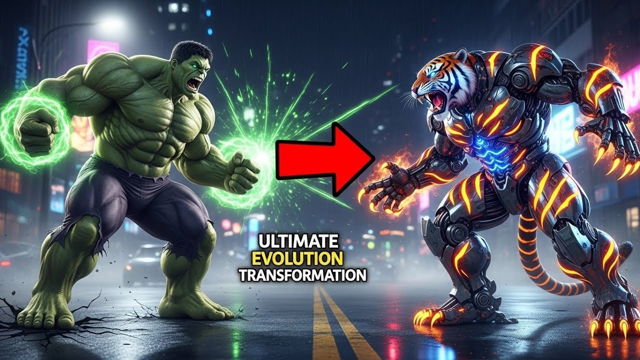 Hulk vs Tiger Ultimate Evolution Transformation | TheAIFusionLab 