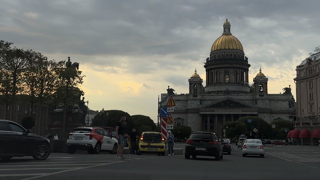 Driving from the Edge to the historical Center in St Petersburg, Russia | 4K