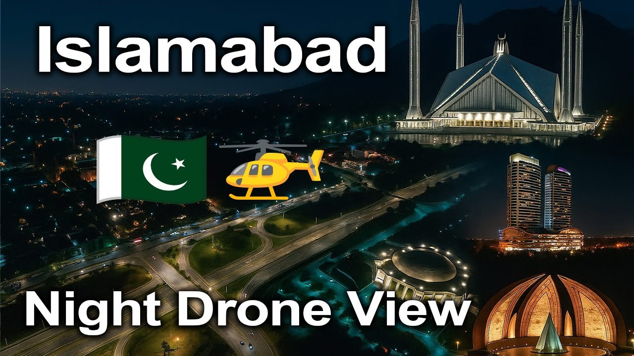 Islamabad at Night | Stunning 4K Drone View of Pakistan's Capital 🇵🇰 |Islamabad Cinematic drone tour
