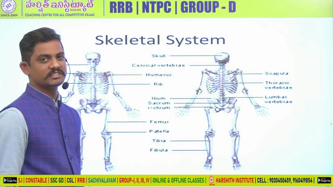 RRB NTPC TELUGU | SI | CONSTABLE | Skeletal System Of Biology Class
