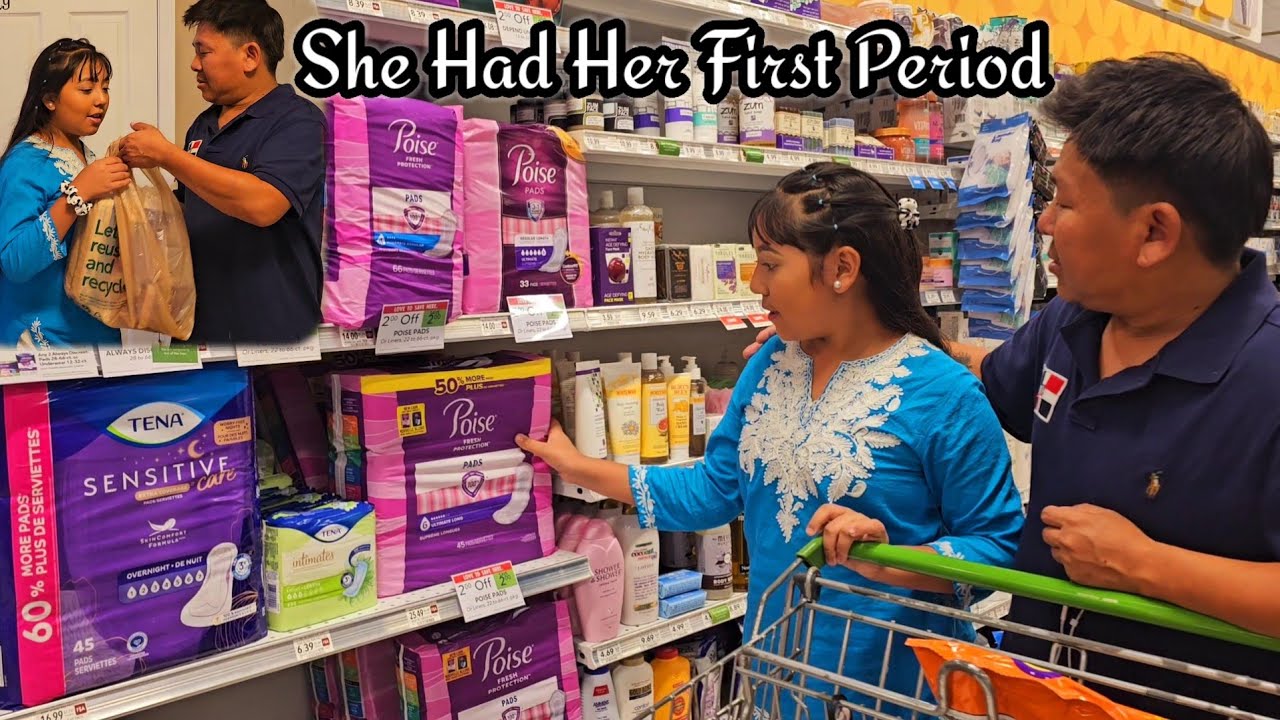 She Had Her First Period 😨/Jasna Make us So Emotional/Daddy Buy Jasna Pads/Daddy Surprise Her.