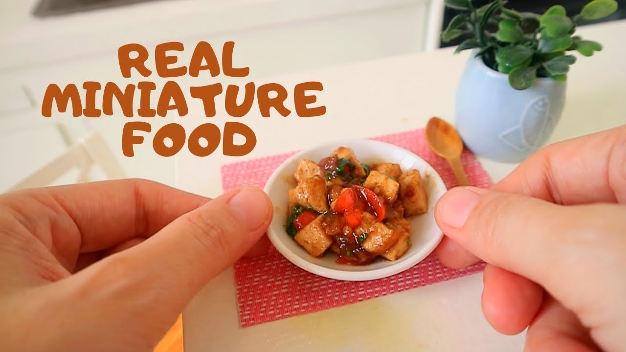 Miniature Cooking ASMR Mini KITCHEN TOY PLAY Set How to Cook STIR FRY TOFU..