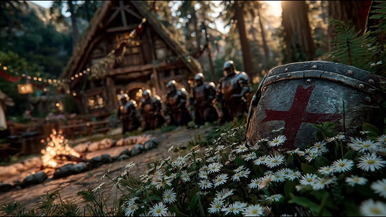 The Campfire Blessing at the Woodland Chapel Lodge | Medieval Fantasy Music & Animated Ambience