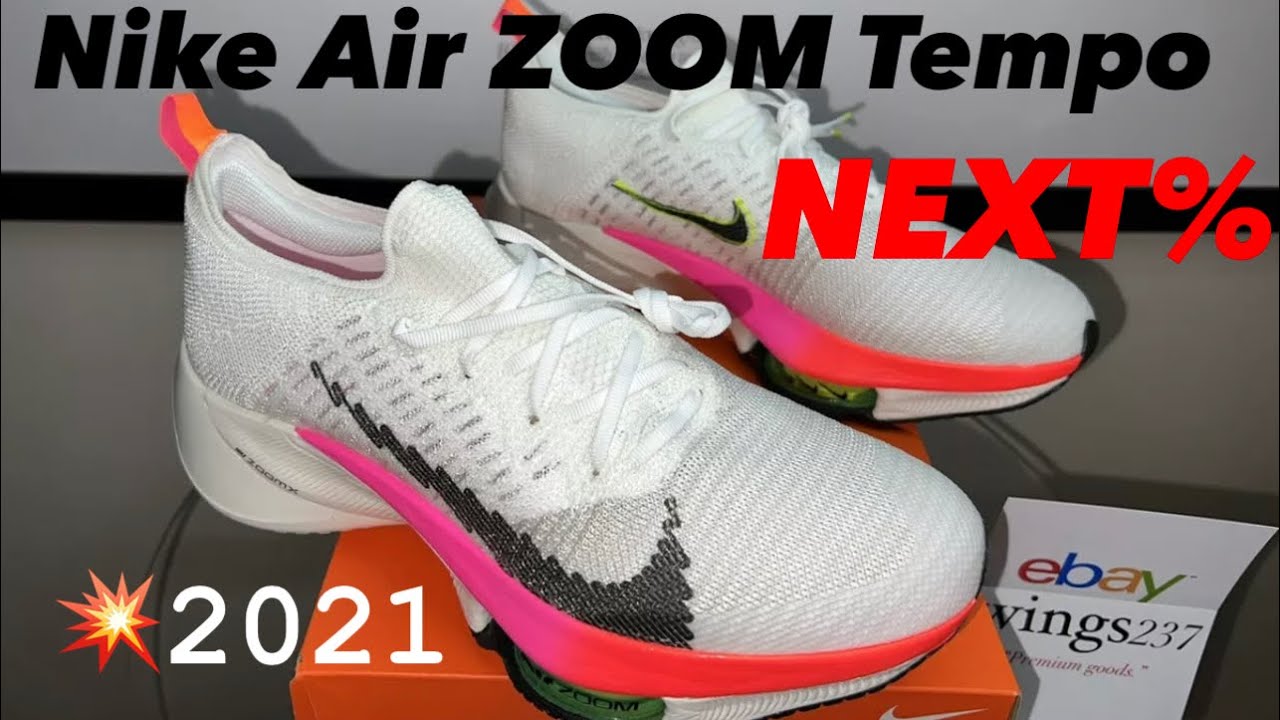 🔥4K 2021 NIKE AIR ZOOM TEMPO NEXT% FK Washed coral-White/Black DJ5430 100 UNBOXING (Basic) Running