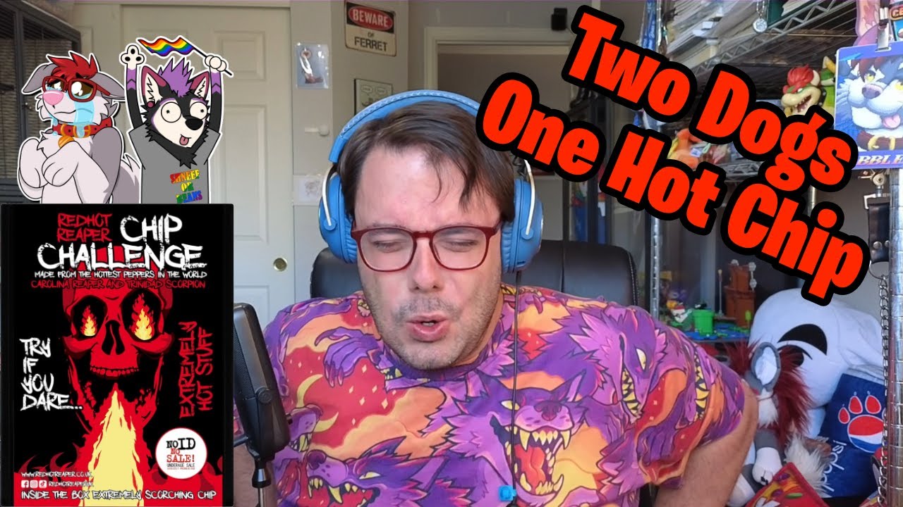 Two Dogs One Chip! @KibblesGG & @PREYxPURGE do Red Hot Reaper Chip Challenge for Trans Lifeline