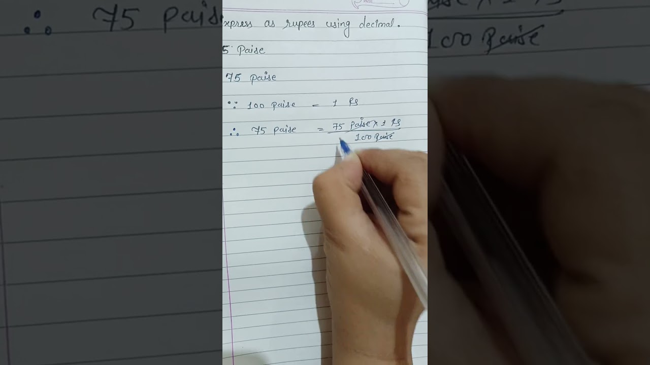 How to convert paise into rupees using decimal Class VII // mathematic one //