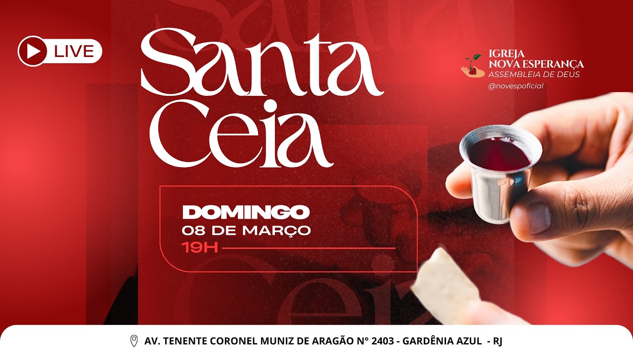 🔴 DOMINGO | CULTO DE SANTA CEIA DO SENHOR AO VIVO  –  08/03/2026