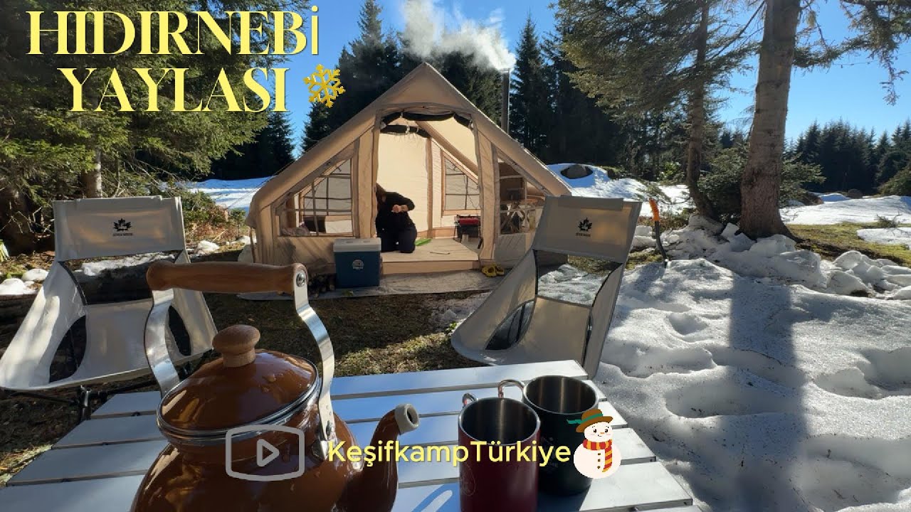 TRABZON'UN NADİDE YERLERİNDEN OLAN HIDIRNEBİ YAYLASI KIŞ KAMPI