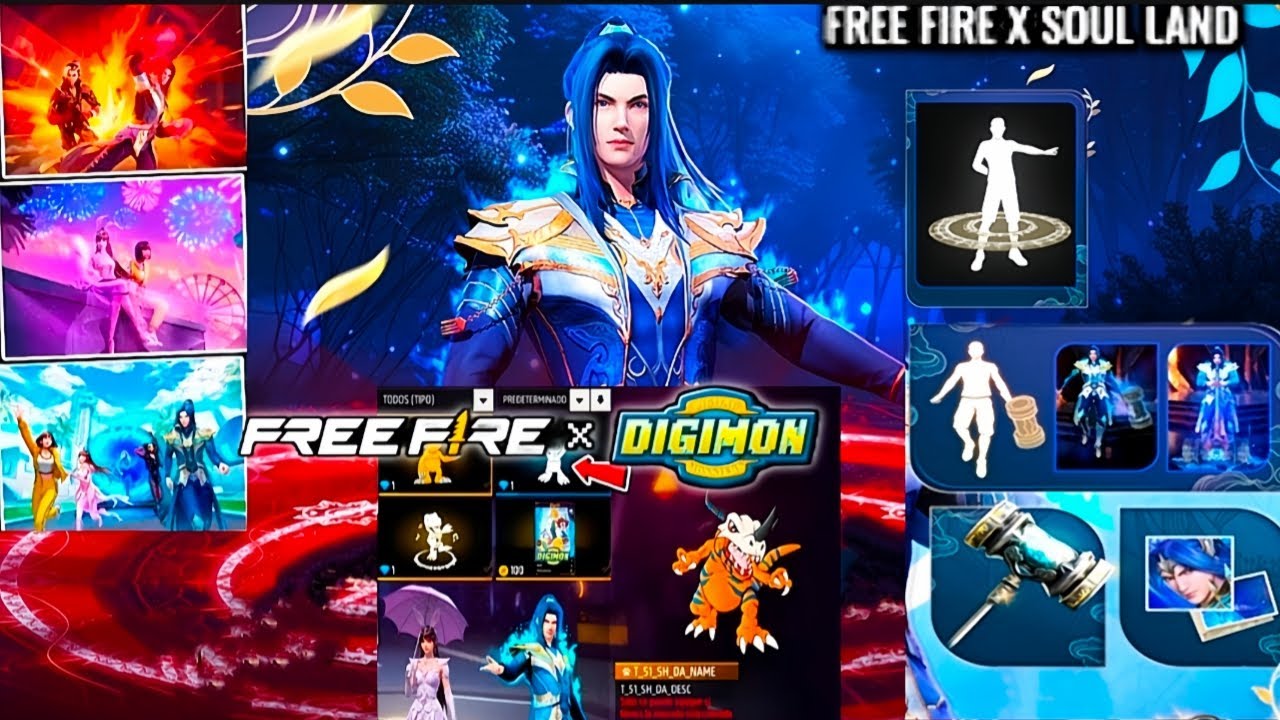 DIGIMON X FREE FIRE TRAILER🤯SOUL LAND EVENT💥NEW EMOTES AND PET, OB51 UPDATE