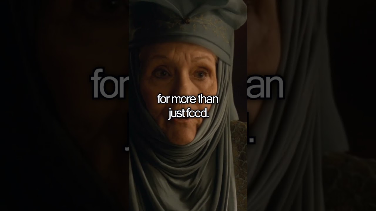 Olenna Tyrell talks to Tyrion Lannister about the king's wedding. 
