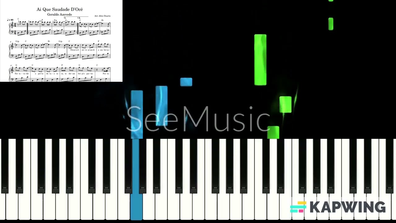 Ai Que Saudade D'Ocê (Vital Farias) | Piano Tutorial + Partitura