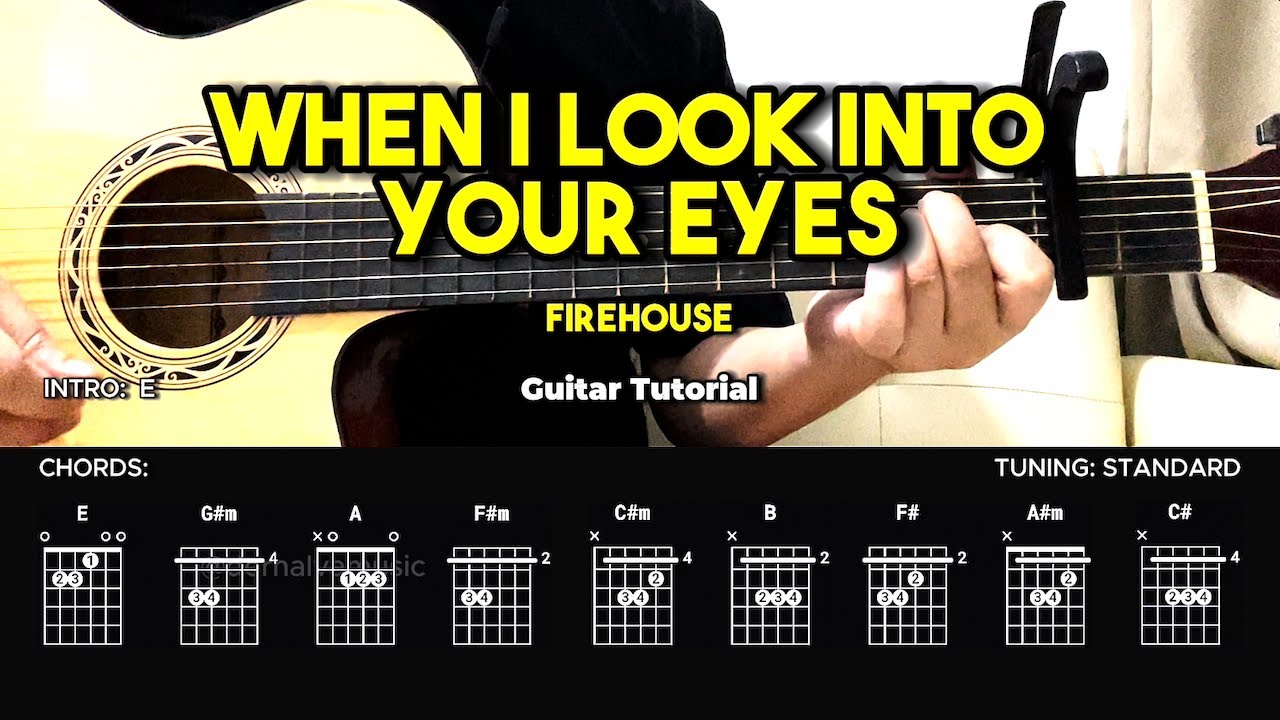 When I Look Into Your Eyes - Firehouse | Easy Guitar Tutorial For Beginners (CHORDS & LYRICS)