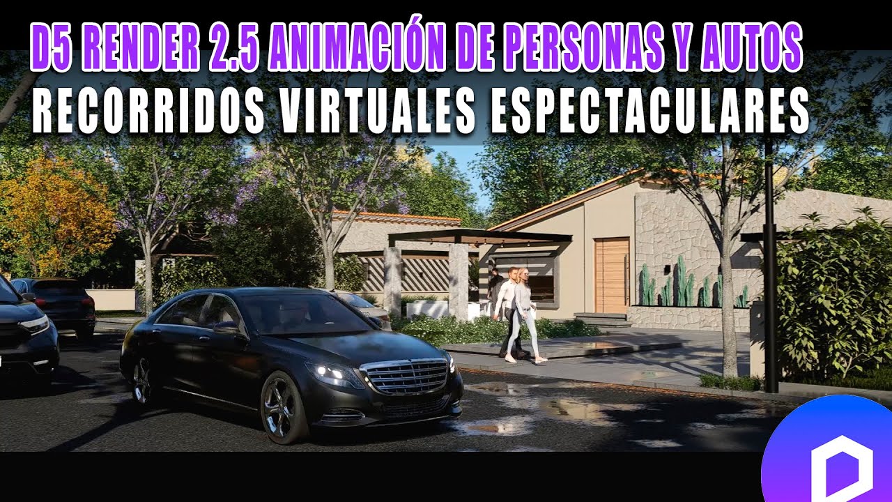 ANIMACIÓN DE PERSONAS Y AUTOS D5 RENDER 2.5 RECORRIDO VIRTUAL
