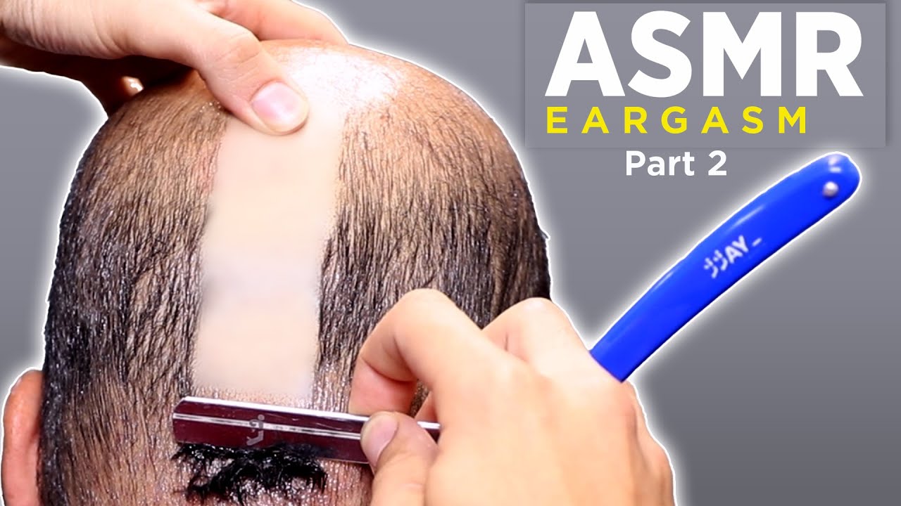 10 MIN ASMR *EXTREMELY* SATISFYING STRAIGHT RAZOR HEAD SHAVE