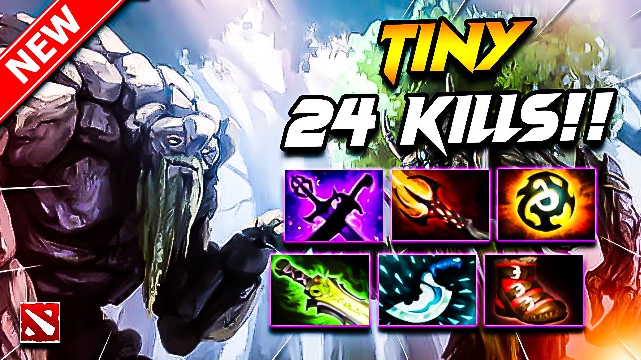 DOTA 2 TINY Gameplay | 24 Kills!! Tiny Dota 2 Gameplay | TINY Carry Build Pro Gameplay Guide 7.40