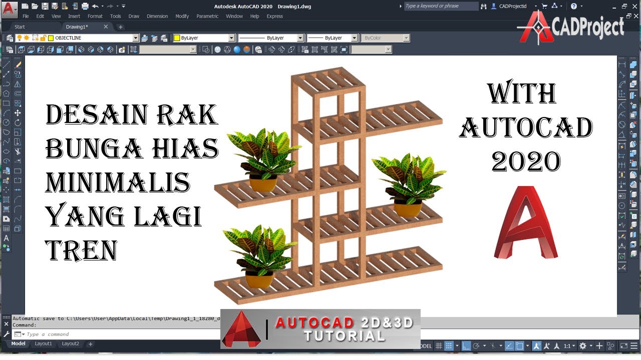 TUTORIAL BIKIN RAK BUNGA KAYU DI AUTOCAD‼