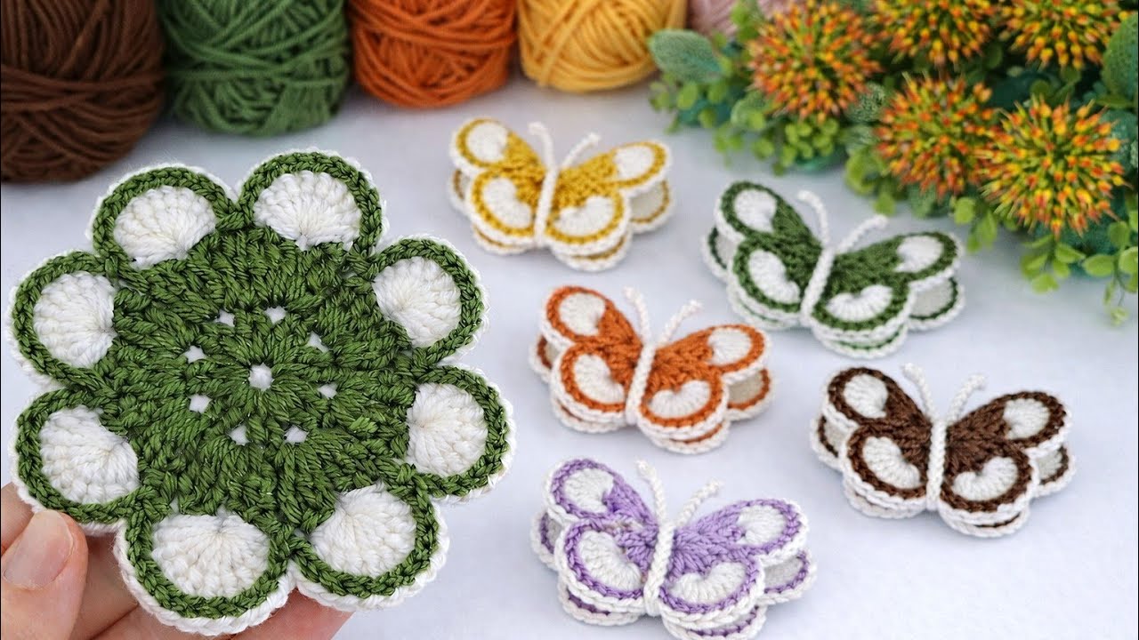 Crochet Butterfly Keychain 🦋 So Easy & Profitable! Perfect Scrap Yarn Project
