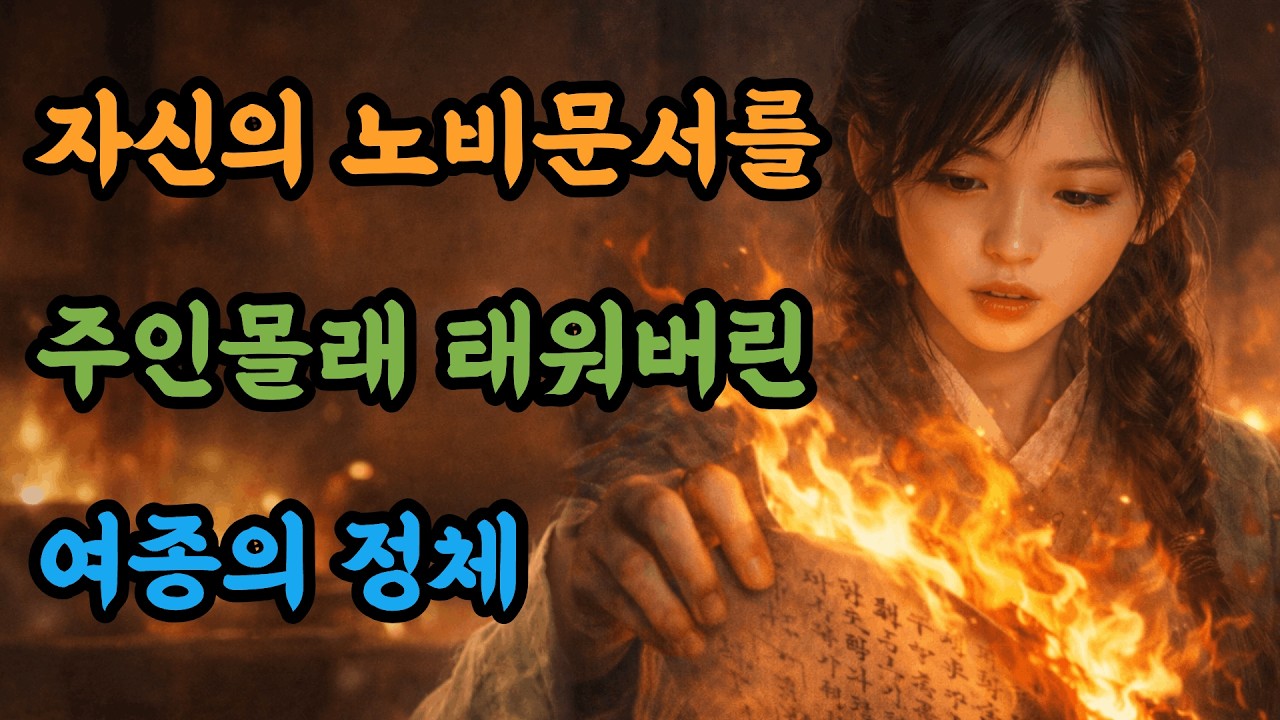 몰래 글을 배운 여종,노비문서를 태워버렸다, ㅣ 야담 민담 설화 옛날이야기 전래 동화 오디오 북 수면동화