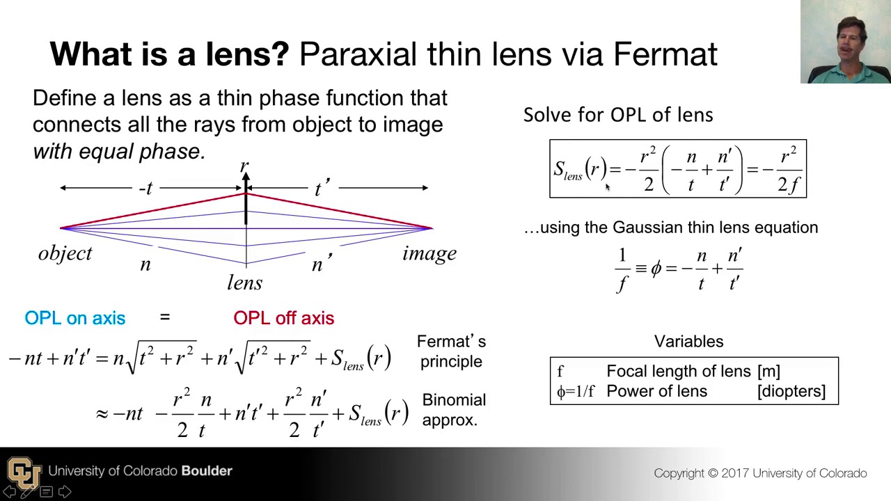 Optical Path Length of a Paraxial Lens - First Order Optical System Design