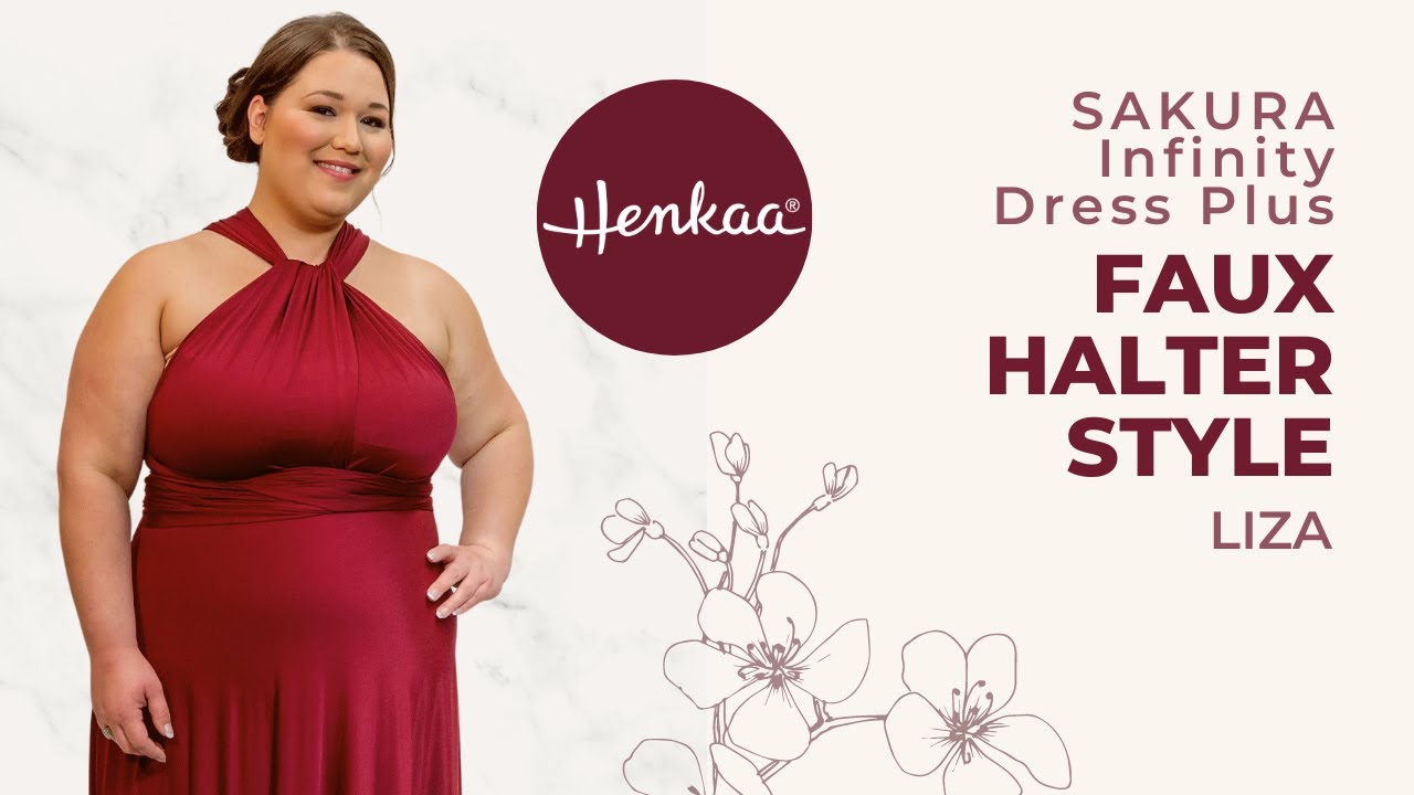 SAKURA LIZA Faux Halter Convertible Infinity Dress Style Tutorial Plus Size HENKAA