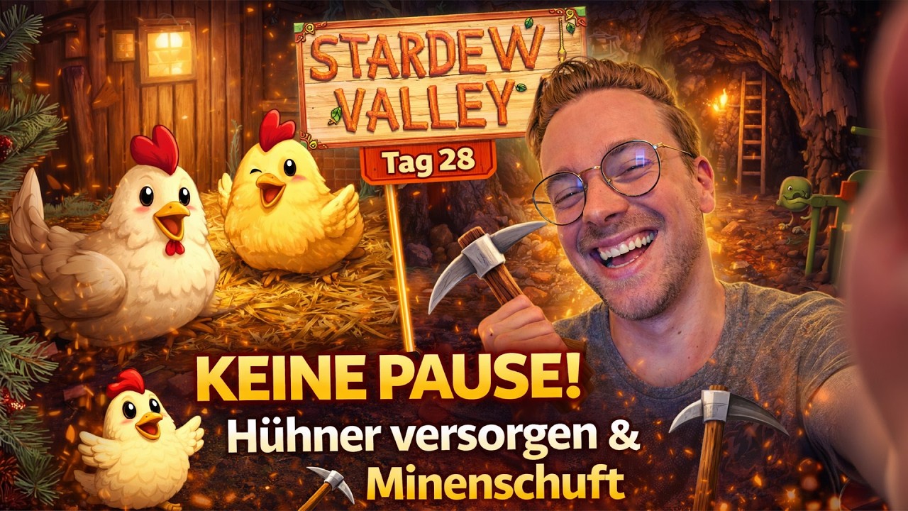 Stardew Valley – Tag 28 🐔 Erste Hühner versorgt & ab in die Mine! | Farm & Grind