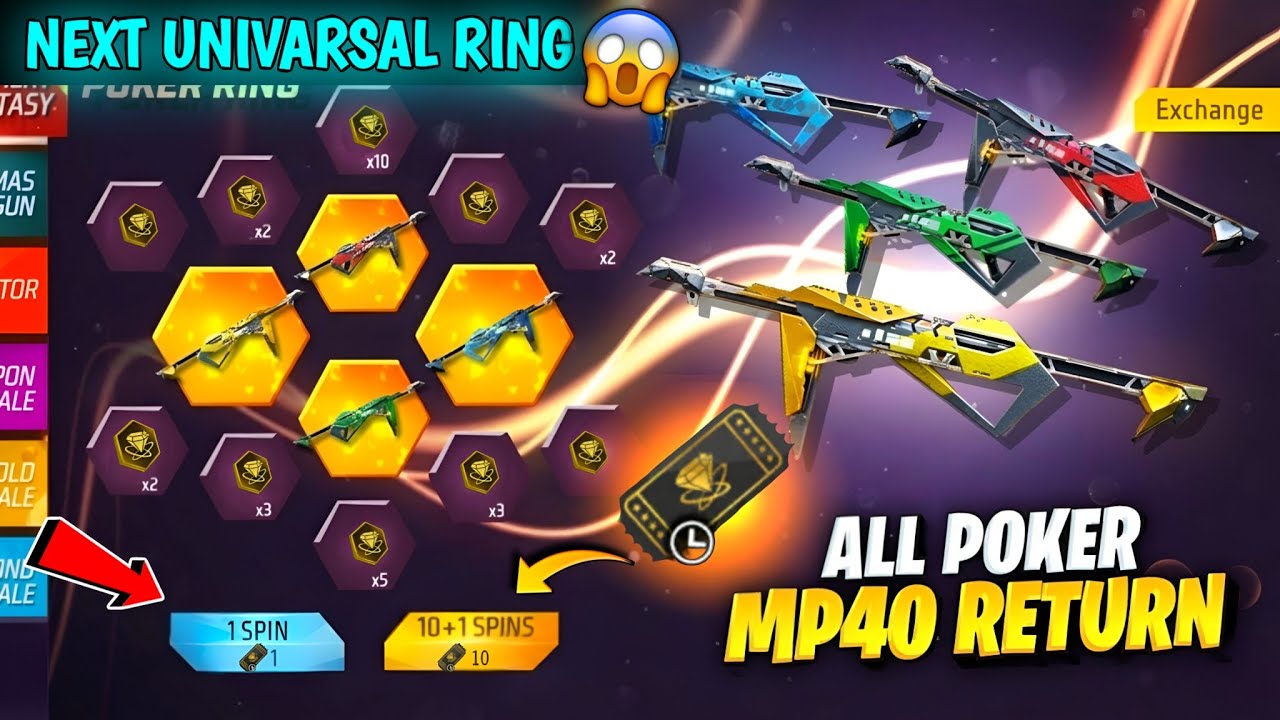 Poker Mp40 Return Free Fire 🤯💥| Golden Shade Bundle Return I Free Fire New Event I FF New Event