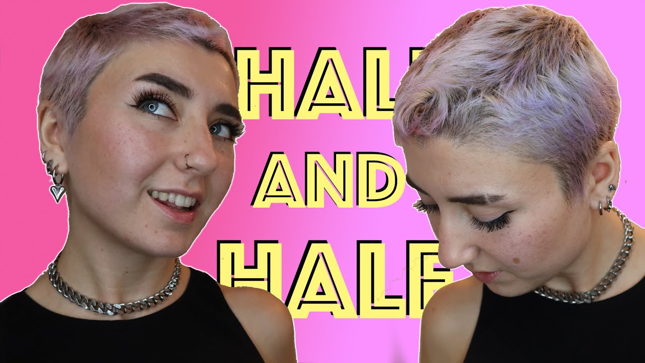 Pastel Half and Half Hair Color for SHAVED HEAD GIRLIES
