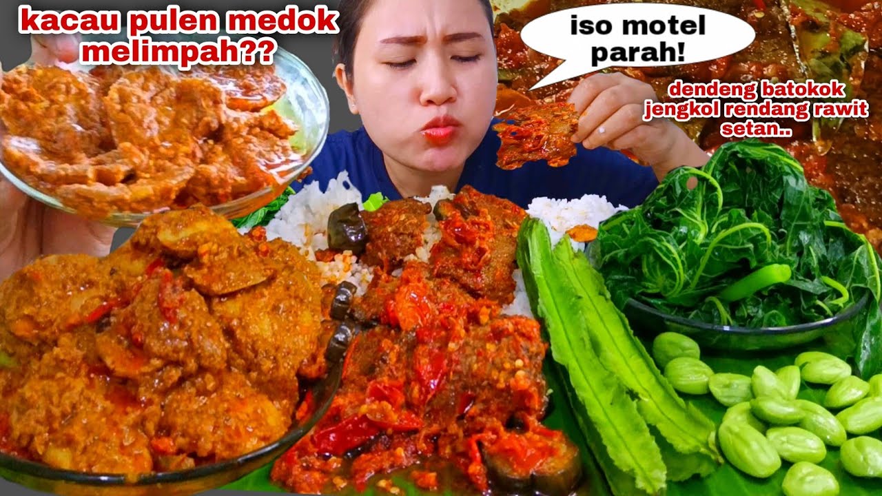 EMPUK GURIH BEREMPAH⁉️ DENDENG BALADO RENDANG JENGKOL LALAPAN MENTAH PETE KECIPIR DAUN PEPAYA REBUS