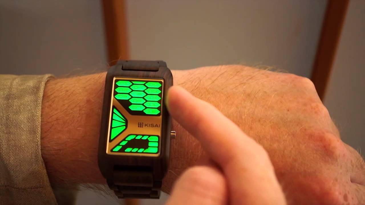 Kisai Console Futuristic Wooden LED Watch from Tokyoflash Japan