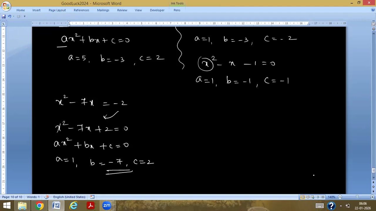 Quadratic Equation Part 1