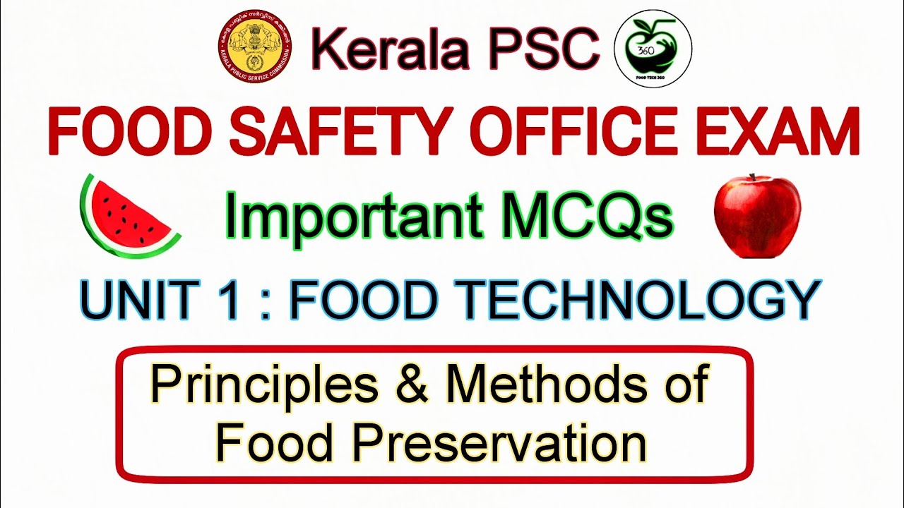 Principles & Methods of Food Preservation | Kerala PSC FSO Exam Important MCQs | Food Technology