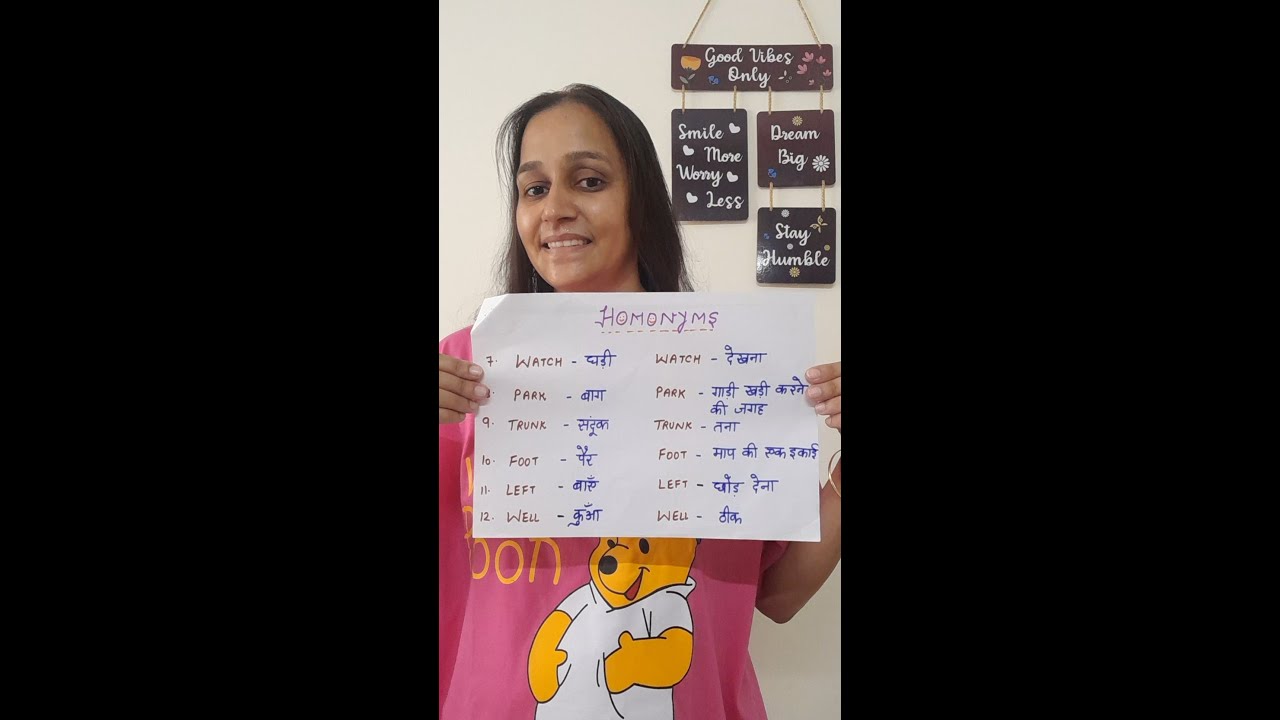 Homonyms | Homonyms with their meanings in Hindi | Homonyms In English | English Grammar