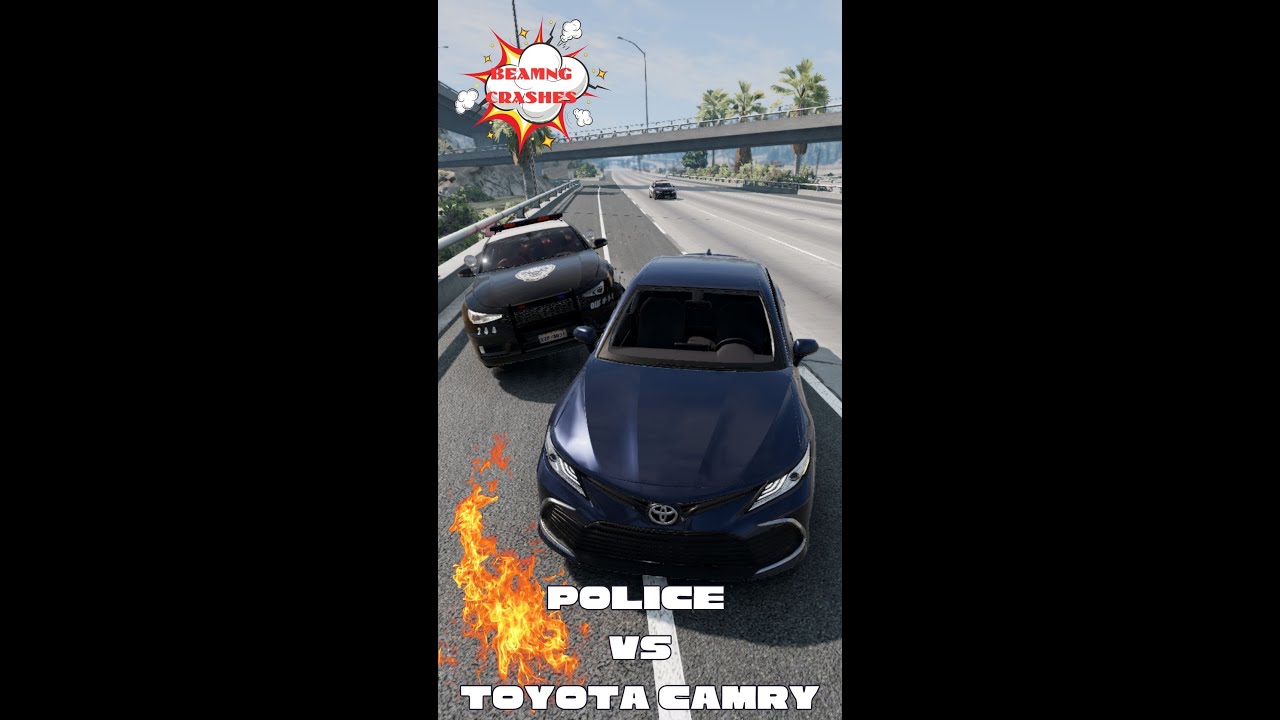 Police Chase BeamNG  #crashdriven #beamngcrashes #crashtesting  #beamngdrive #beamngdrivemods
