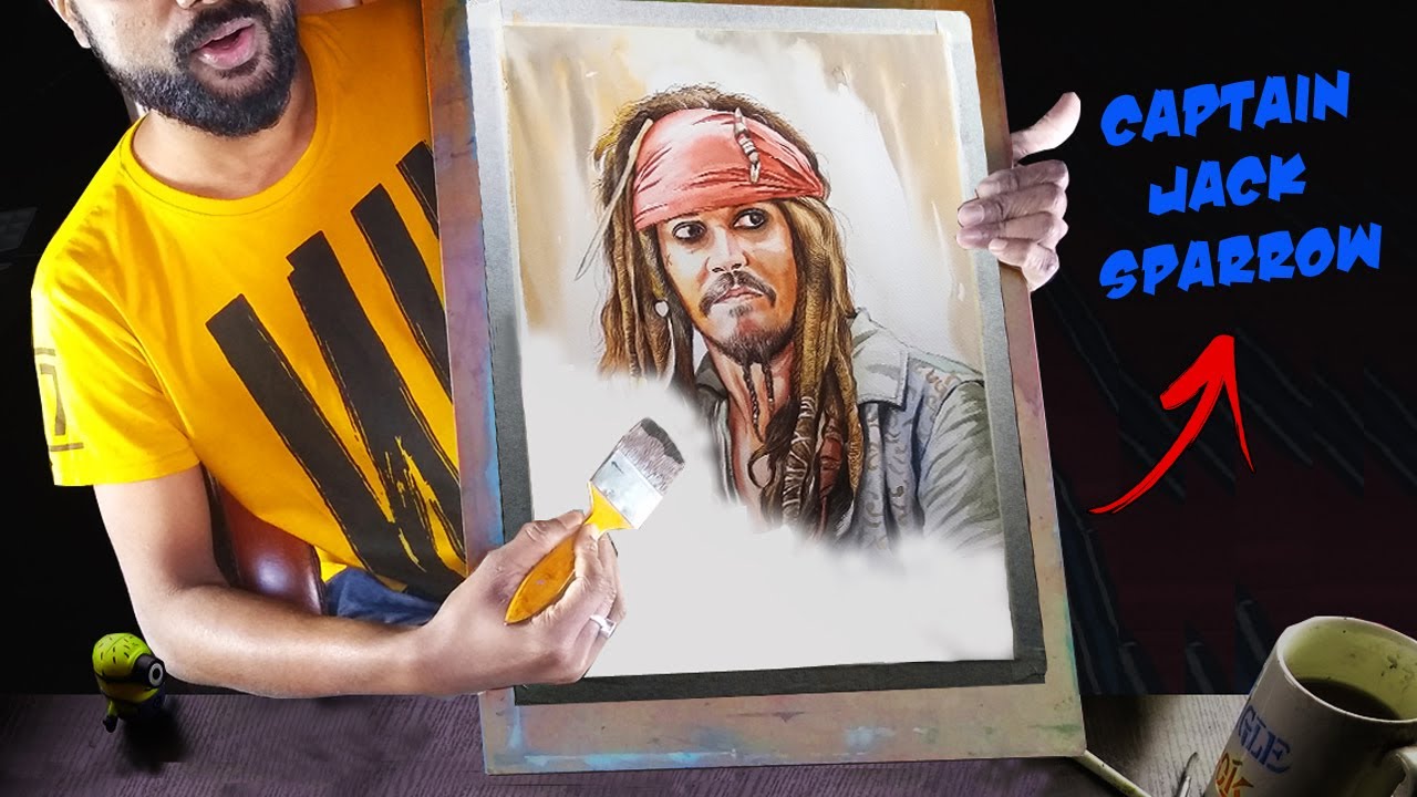 Painting Captain Jack Sparrow | Watercolor after 150 Days🥴