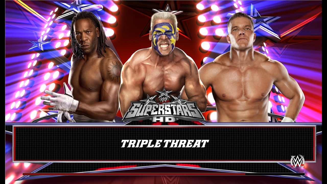 WWE 2k15 Triple Threat (интернациональный пояс) Sting 91 - Booker T - Tyson Kidd