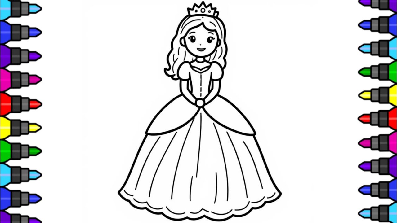 Beautiful Princess Drawing Step By Step | Princess Drawing For Kids | Drawing For Kids Easy | 