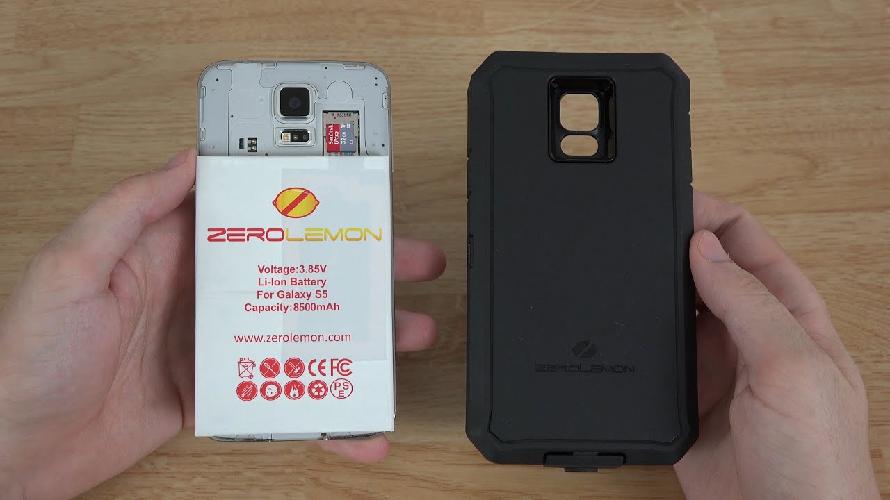 ZeroLemon Samsung Galaxy S5 8500mAh Extended Battery + Zeroshock Rugged Case + Screen Protector!