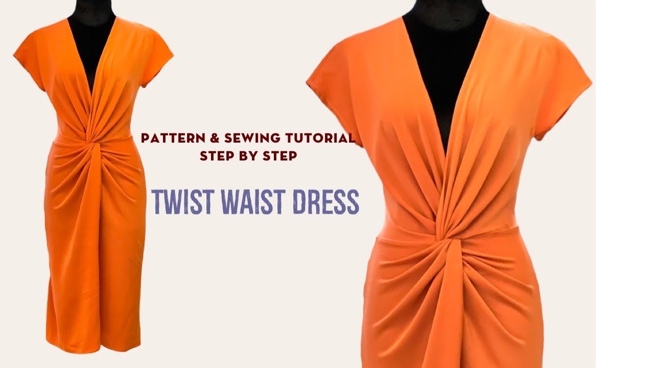 How To Sew The Twist Waist Dress / V-Neck Dress/ DIY Holiday Dress / Como Hacer Un Vestido con Nudo
