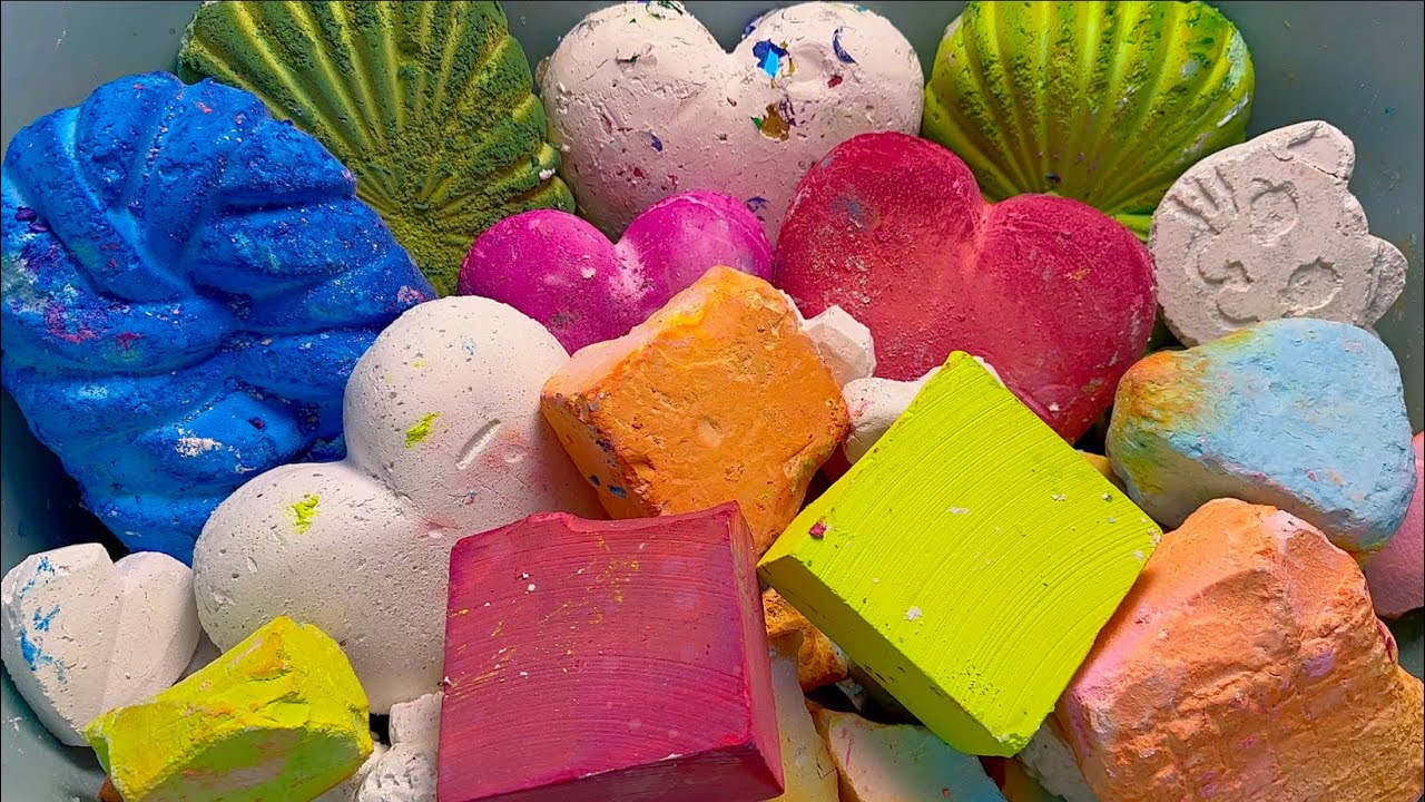 Dyed Chalk & Jumbo Chalk & Remolded Chalk ASMR | Ultra Crunchy Texture & Satisfying Crumble Sounds