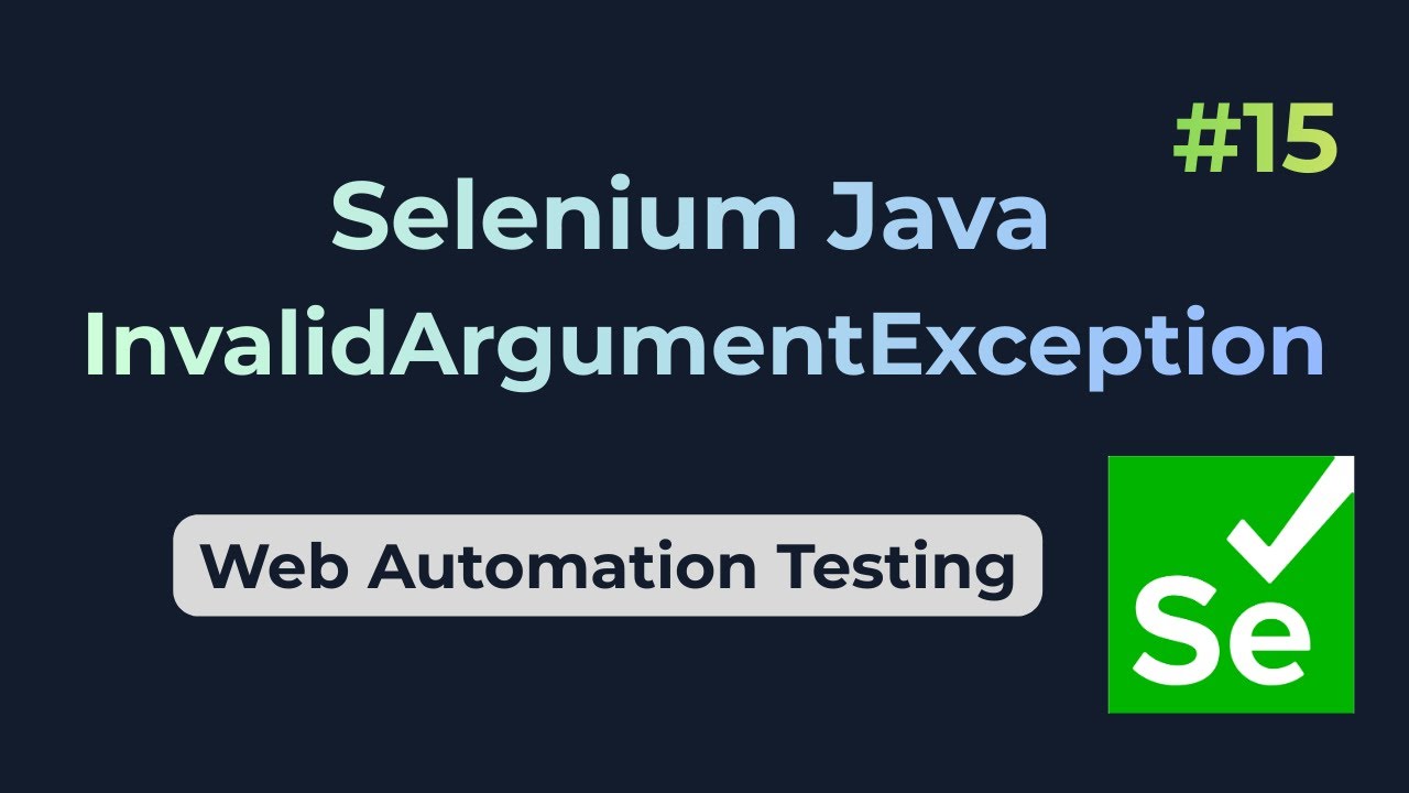 InvalidArgumentException || Selenium Java