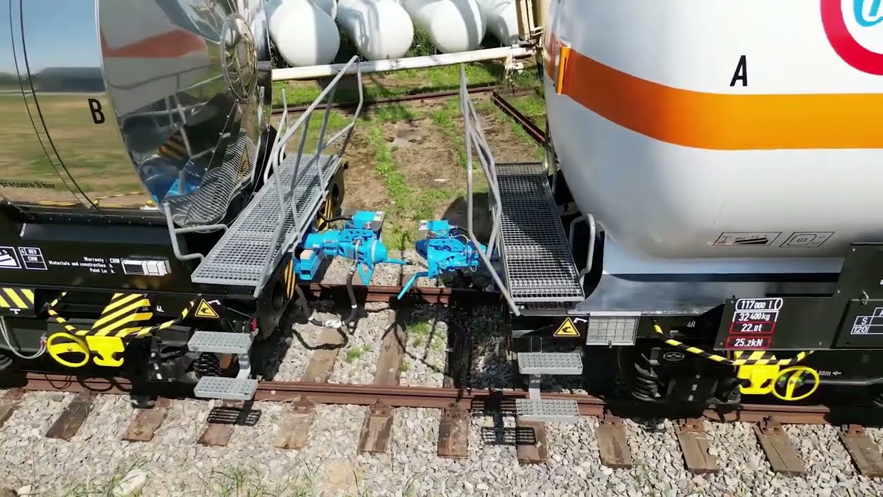 Dellner Digital Automatic Coupler (DAC) assembly on Chemet's freight wagons