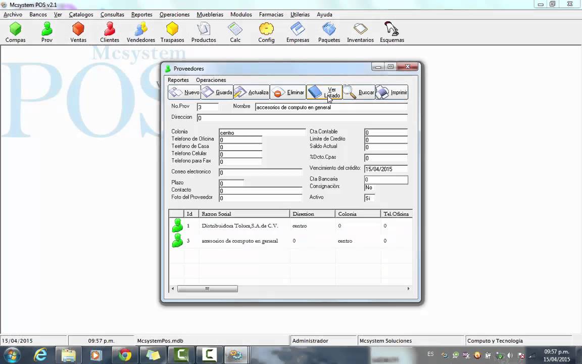 Codigo System- Registro de Clientes y Proveedores