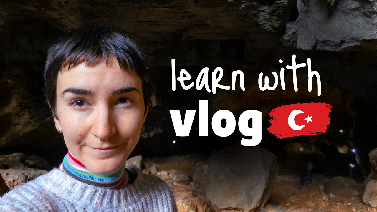 Turkish Vocabulary Challenge & Listening Practice - Walking in a Cave