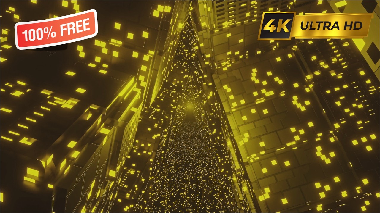 ✨ Luxury Gold Tunnel Loop Background 4K 60 FPS | Royalty Free Bass House Music