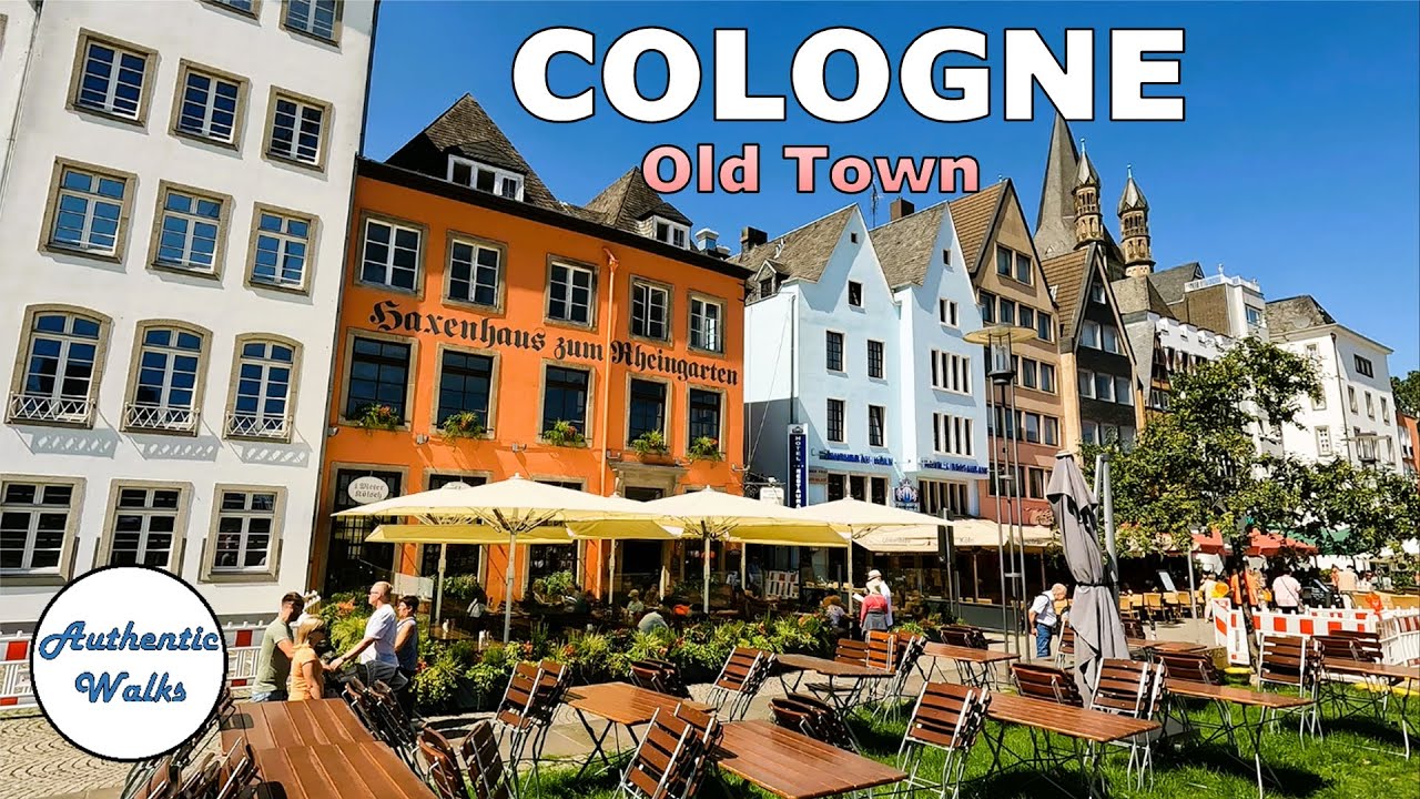 [4K] City Walk Cologne Old Town and Rhine River Waterfront on a Sunny Summer Day | Cologne, Germany
